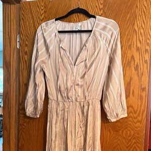 Madewell Beige Striped Jumpsuit